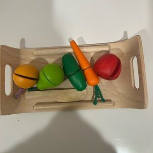 Vibrant Wooden Vegetable Play Set